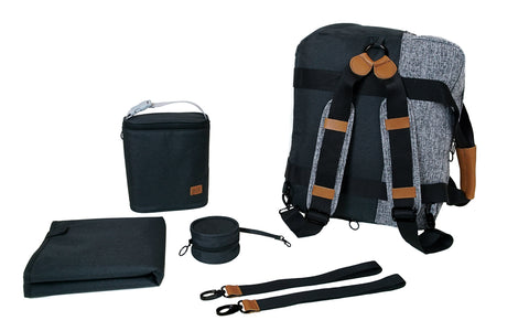 Diaper Bag Set - BIG GOGI Grey/Black