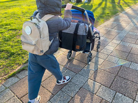 Bebek Bakım Çanta Seti - BIG GOGİ Gri Kırçıllı/Siyah