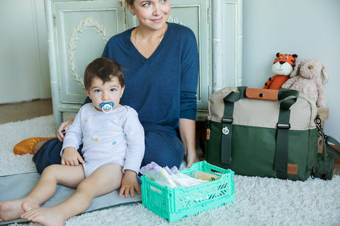 Diaper Bag Set - BIG GOGI Green/Beige